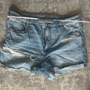 American Eagle Outfitters Light Blue Ripped Jean Shorts
